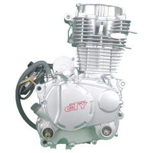 Motorcycle engine, 175cc displacement, manual clutch, kick/electric start, air-cooled, 5-speed transmission