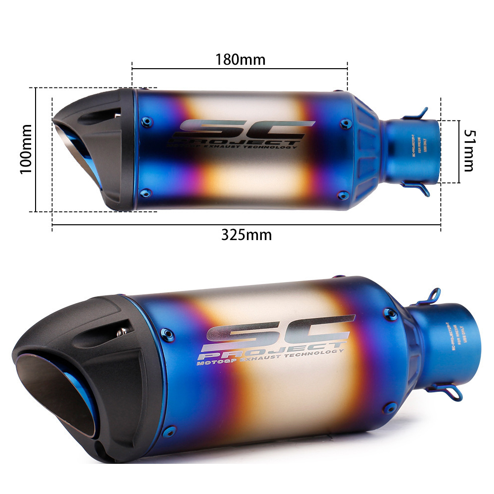 Motorcycle modification exhaust pipe, duckbill type exhaust pipe, multi color, short type - Image 2