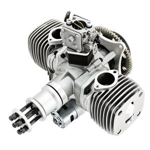 Unmanned aerial vehicle engine with electric start and power generation, two-stroke 130cc gasoline twin cylinder