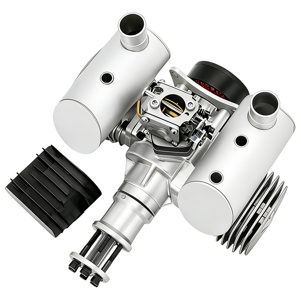 Drone engine model aircraft engine with power generation, two-stroke 130cc gasoline twin cylinder - Image 3