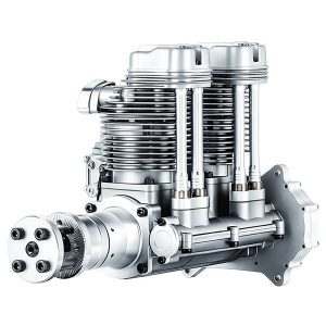 Model aircraft engine, drone engine, four stroke inline twin cylinder gasoline engine
