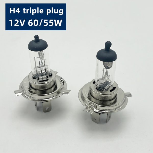 Electric motorcycle light bulb with three claws and three plugs, integrated far and near 35W halogen lamp, 55W ultra bright front headlight