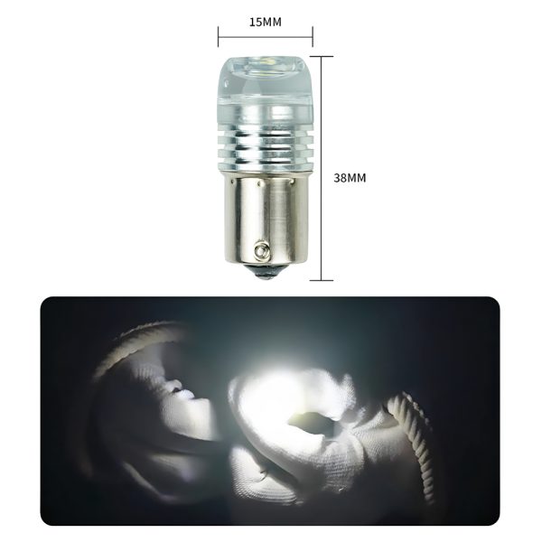Motorcycle flashing LED turn signal, concave lens motorcycle reverse brake light, 3-smd tail light bulb