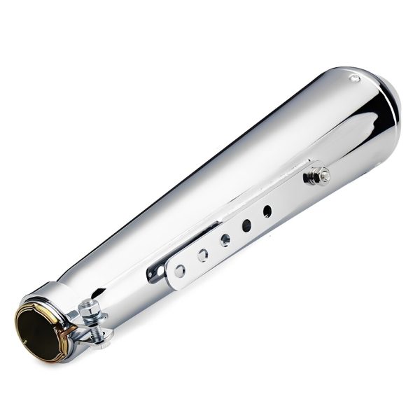 Motorcycle exhaust pipe, Motorcycle muffler,retro modified exhaust pipe, with net fish head muffler, black, Silver