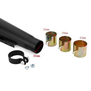 Motorcycle exhaust pipe, Motorcycle muffler,retro modified exhaust pipe, with net fish head muffler, black, Silver - Image 4