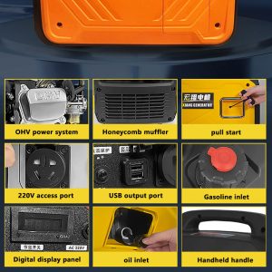 Gasoline generator 110V household portable generator, frequency conversion 60HZ, travel party outdoor camping generator - Image 4
