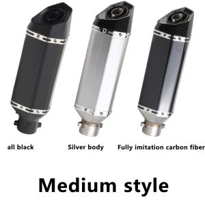 Motorcycle scooter exhaust modification, 470mm small hexagonal, imitation carbon fiber tail section, 51mm universal, multiple colors, sizes and models - Image 5