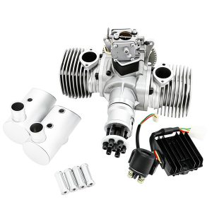 Unmanned aerial vehicle engine with electric start and power generation, two-stroke 130cc gasoline twin cylinder - Image 2