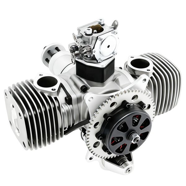 Unmanned aerial vehicle engine with electric start and power generation, two-stroke 130cc gasoline twin cylinder
