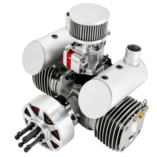 Drone engine model aircraft engine with integrated ignition and ignition, electric spray, two-stroke 130cc dual cylinder
