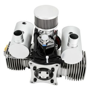 Drone engine model aircraft engine with integrated ignition and ignition, electric spray, two-stroke 130cc dual cylinder - Image 4
