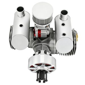 Drone engine model aircraft engine with integrated ignition and ignition, electric spray, two-stroke 130cc dual cylinder - Image 5
