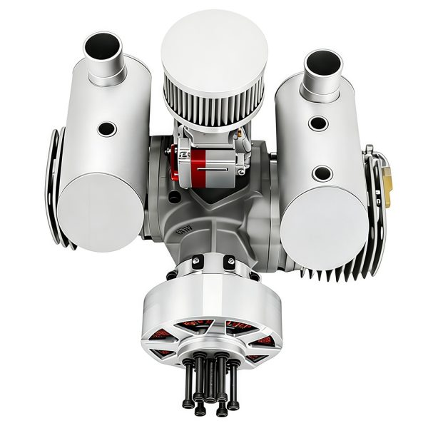 Drone engine model aircraft engine with integrated ignition and ignition, electric spray, two-stroke 130cc dual cylinder