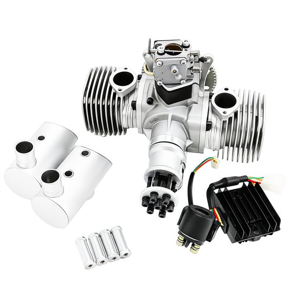 Drone engine model aircraft engine with electric start and power generation, two-stroke 130cc gasoline twin cylinder