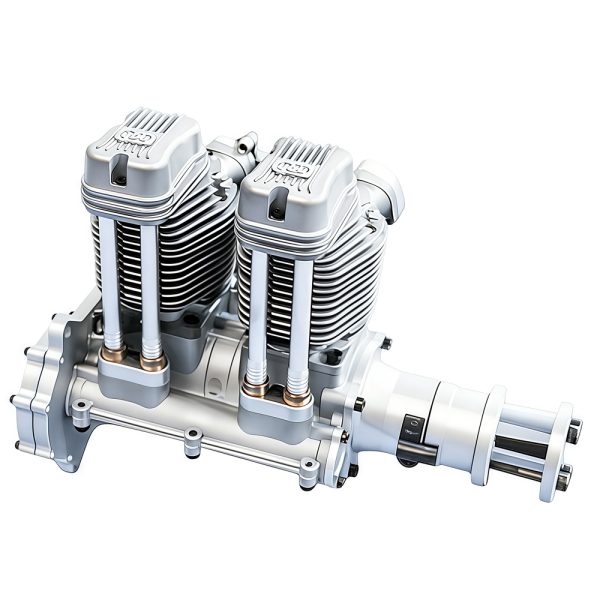Model aircraft engine, drone engine, four stroke inline twin cylinder gasoline engine