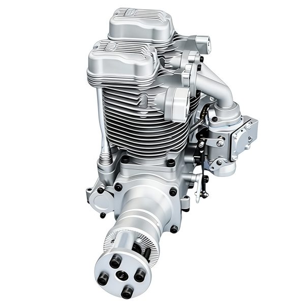 Model aircraft engine, drone engine, four stroke inline twin cylinder gasoline engine