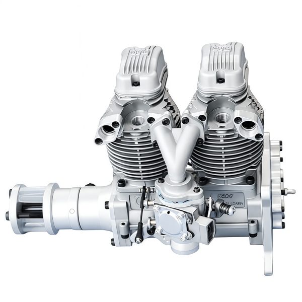 Model aircraft engine, drone engine, four stroke inline twin cylinder gasoline engine