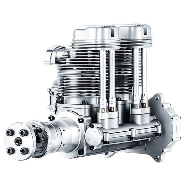 Model aircraft engine, drone engine, four stroke inline twin cylinder gasoline engine