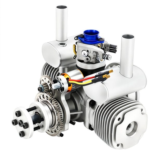 Model aircraft engine, drone engine, electric start, two-stroke 70cc gasoline twin cylinder engine