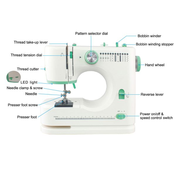 Double needle, double line, 12 stitch household multifunctional lock edge electric sewing machine, electric sewing machine